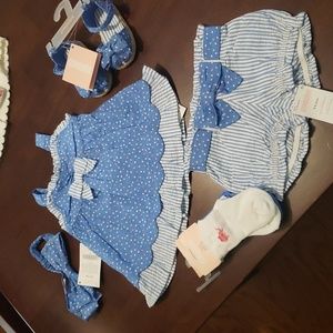 Baby Gymboree 5 piece set, size 3-6 mos. Blue and White. New with tags.